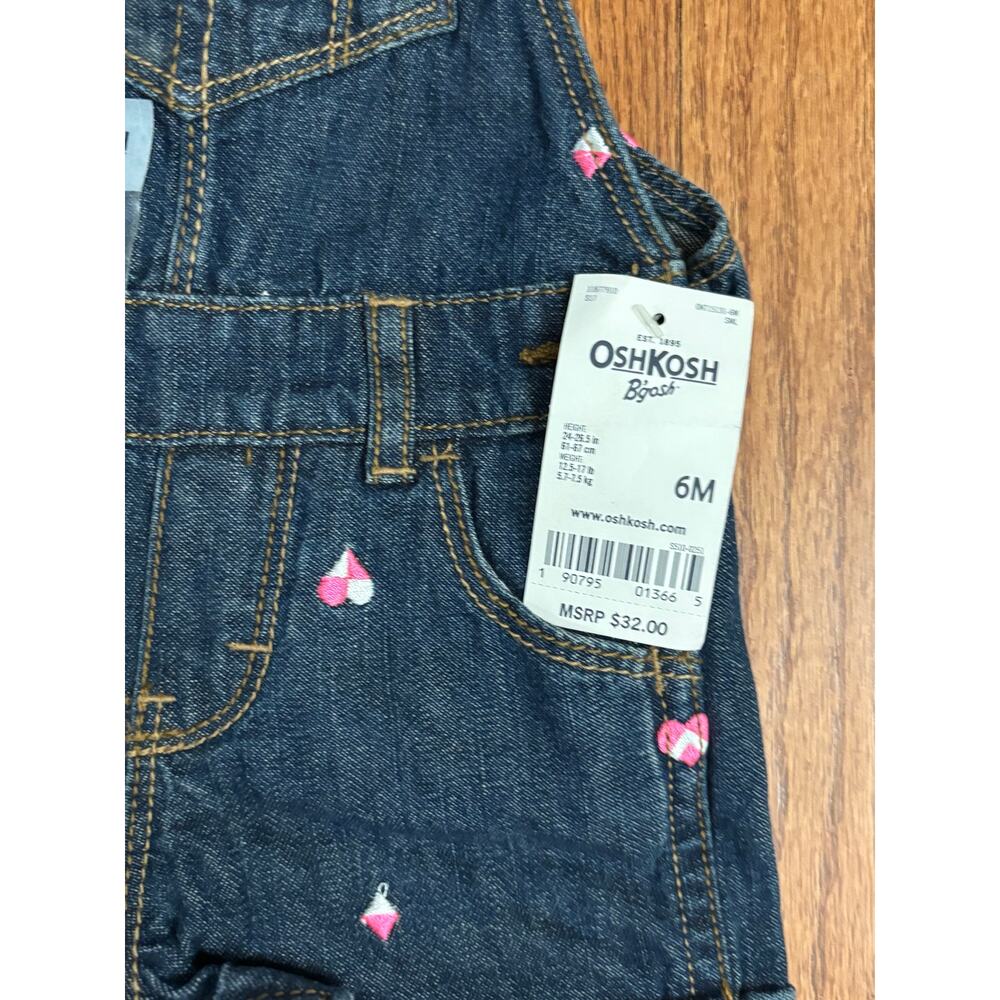 Oshkosh B'gosh‎ Denim Overalls Childs Babies Size 6M NWT - Picture 5 of 5